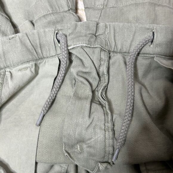 Elk Head Linen Shorts Olive Green - Picture 6 of 9